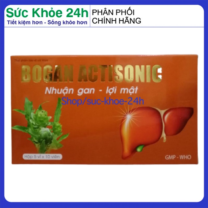 Bogan Actisonic Giải độc gan, bảo vệ tế bào gan, tăng cường chức năng gan Hộp 50 viên