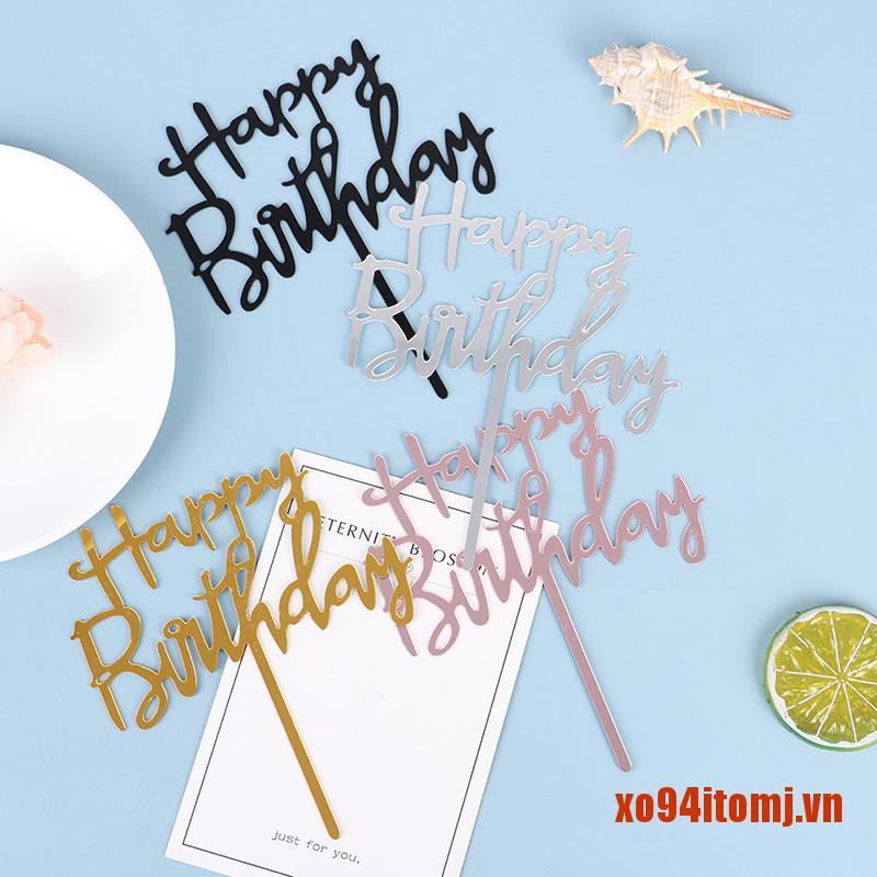 Set 5 Que Chữ Happy Birthday Gắn Trang Trí Bánh Đẹp Mắt