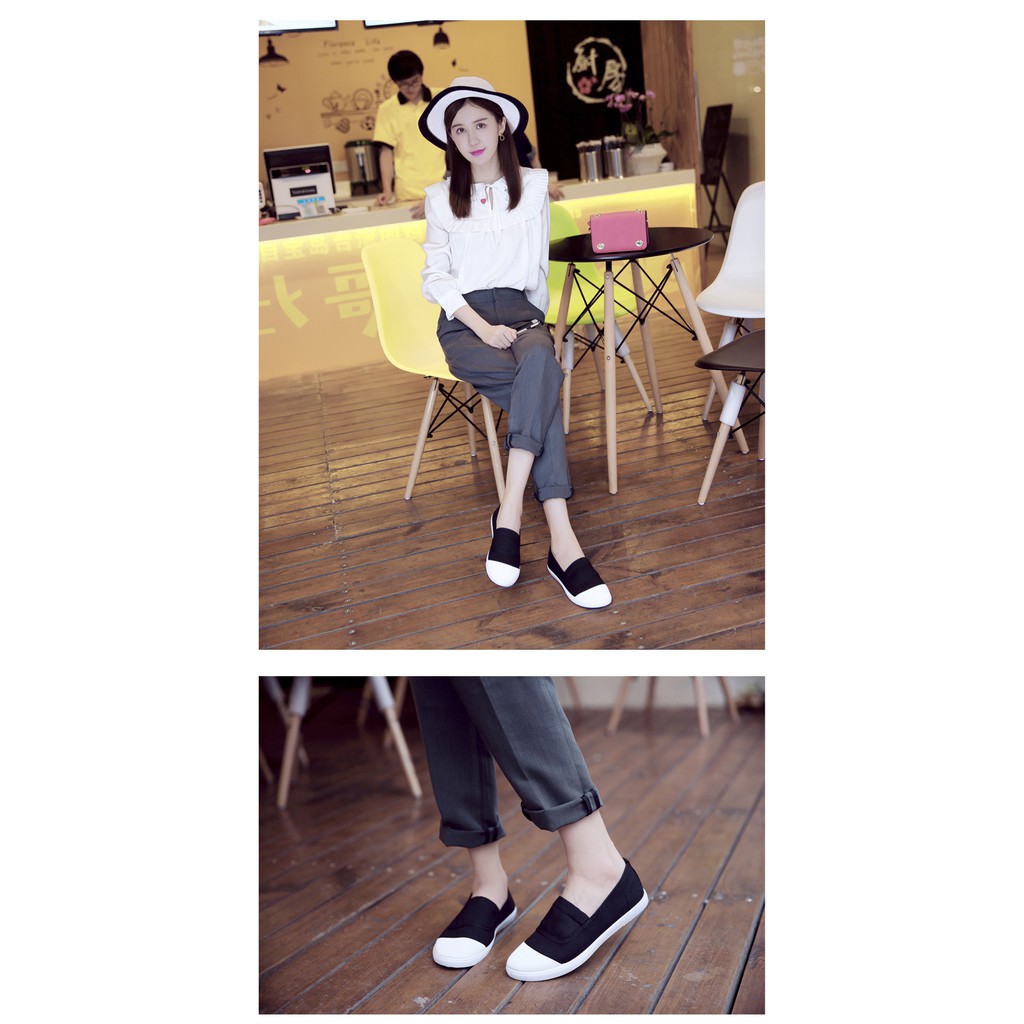 Giày Slip on nữ  vải, Giày đế bệt nữ | BigBuy360 - bigbuy360.vn