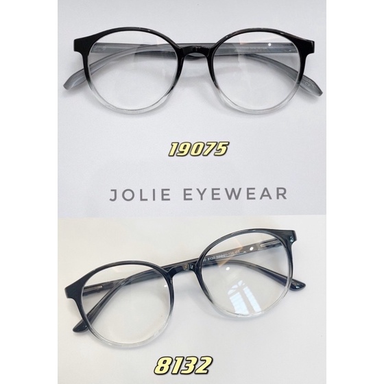 Kính không độ, Kính cận OMBRE 19075 - 8132 Hot tiktok Lansun 01 nhựa dẻo tròn chống ánh sáng xanh, UV400  Jolie eyewear