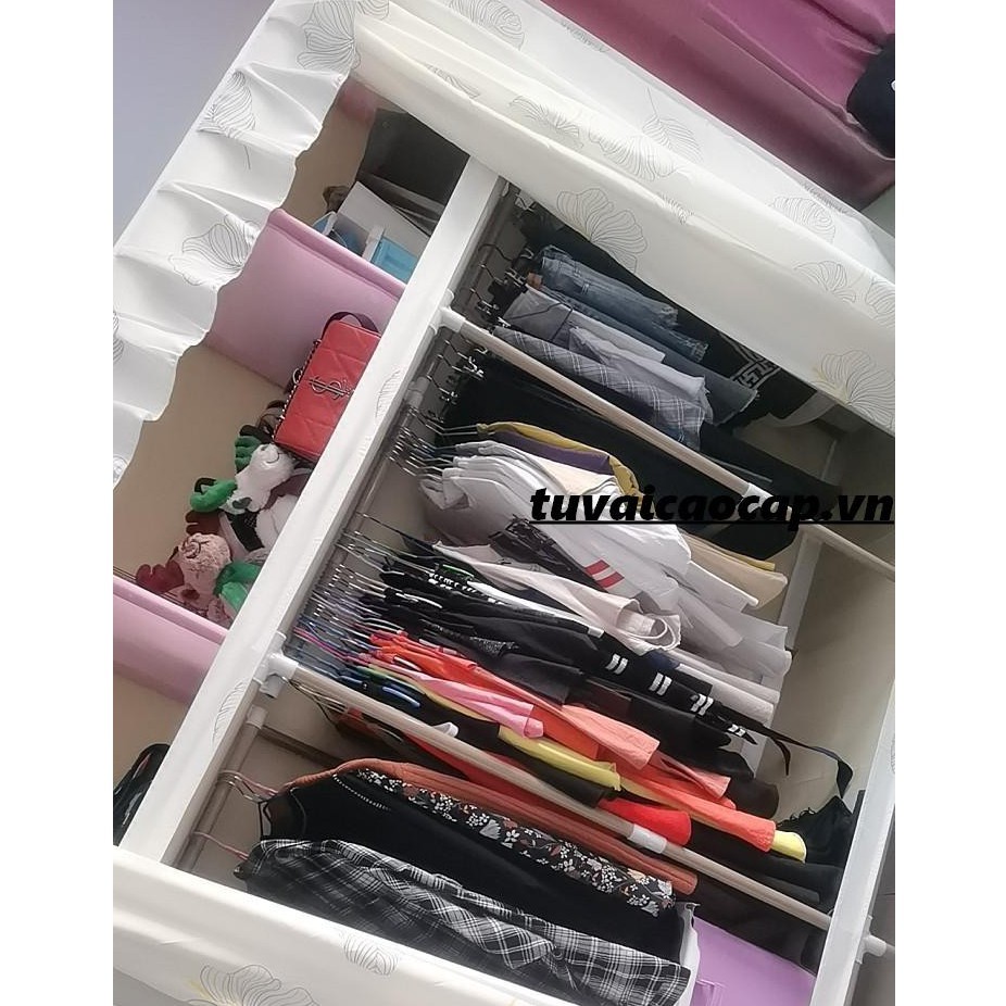 Tủ vải Đựng Quần Áo Vải Khung Thép loai 1 metall 3 buồng cao cấp m5 phi 22mm