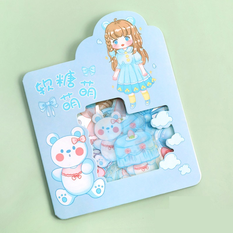 Set 45 Sticker Miếng Dán Trang Trí Nhật Ký Hình Hoạt Cute
