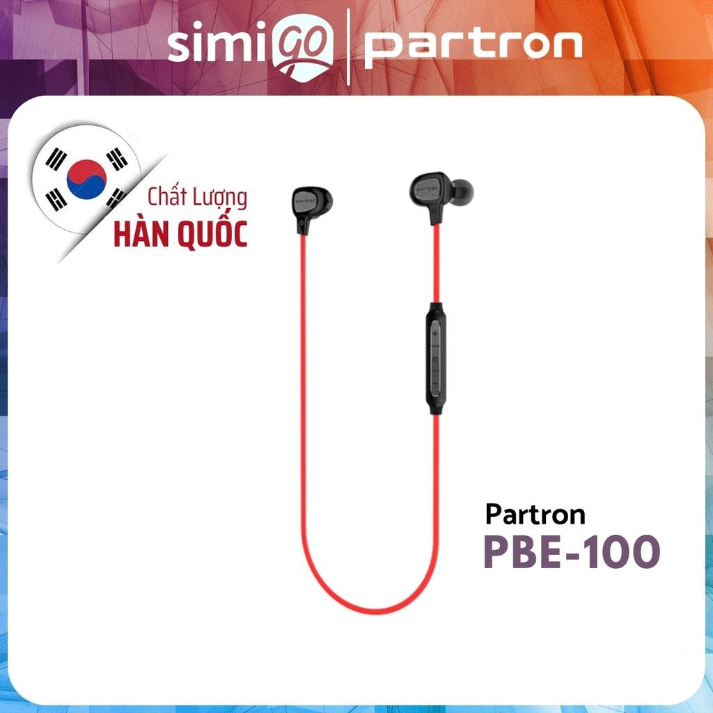 Tai nghe Bluetooth Partron PBE-100 inear không dây siêu bass chơi game thể thao chống nước IPX4 có mic đàm thoại