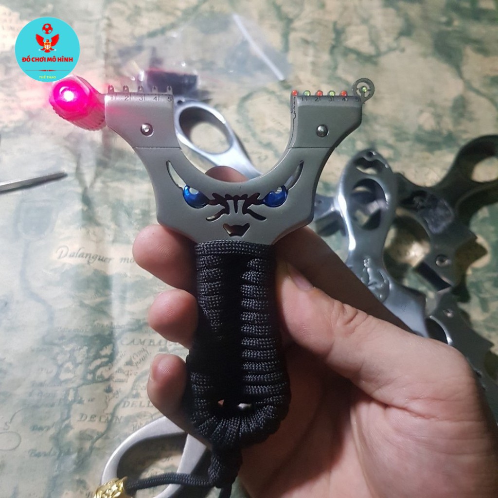 [Rẻ Vô Địch] Ná Cao Su Mắt Quỷ Hợp Kim Nguyên Khối 304 kèm đèn lazer bách phát bách trúng