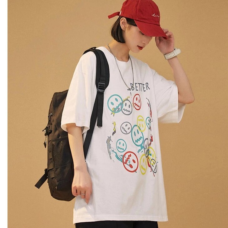 Áo thun tay lỡ nam nữ, áo phông unisex form rộng chất cotton mát mịn thấm hút mồ hôi in hình that