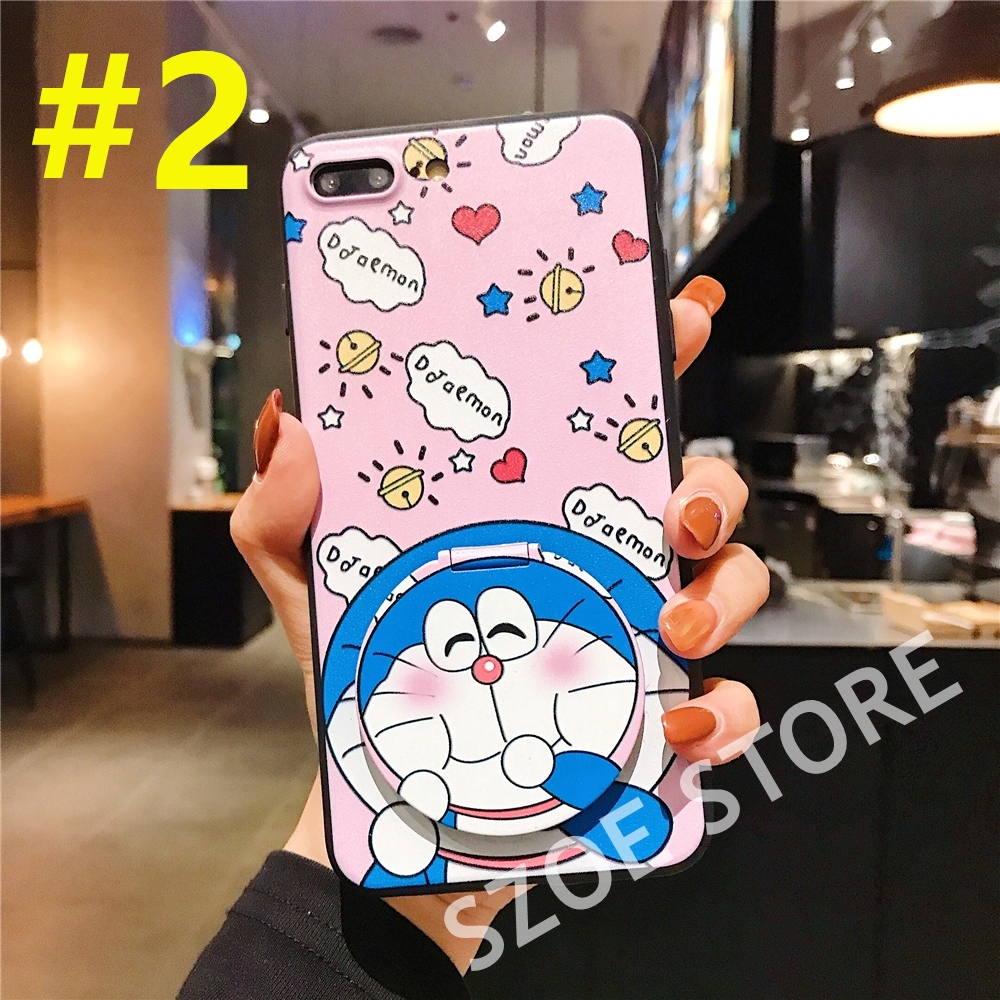 Ốp điện thoại mềm có gương hình Doraemon cho Samsung J7 Pro J5 Pro J3 Pro J6 Plus J4 Plus J7 Prime J5 Prime J2 Prime