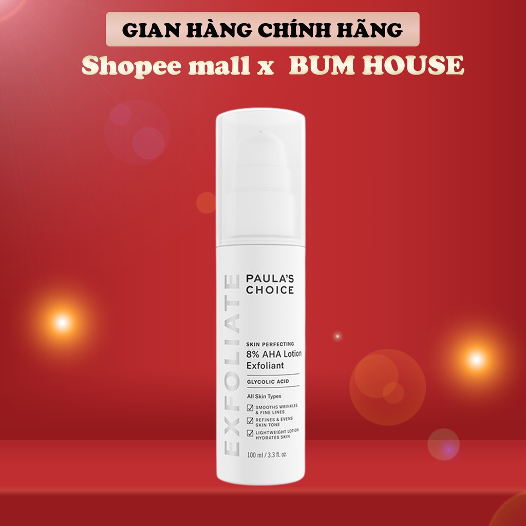 Kem loại bỏ tế bào chết mềm mịn da Paula's Choice Skin Perfecting 8% AHA Lotion 100ml 2060