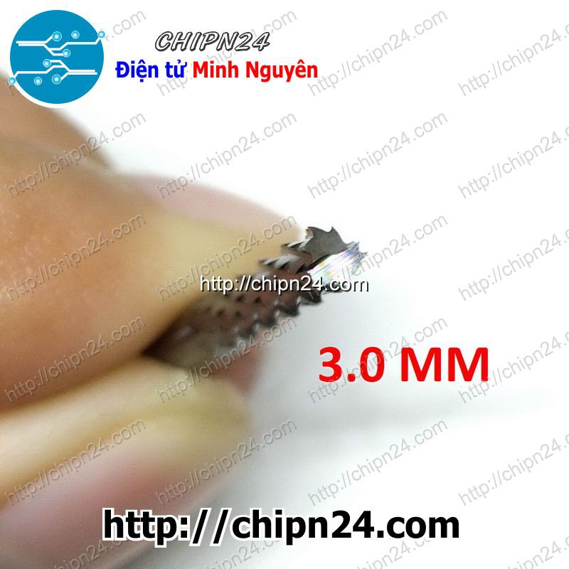 [1 CÂY] Mũi PHAY mạch in CNC HỢP KIM 3.0mm (Mạch điện tử, PCB)