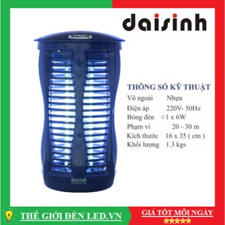 Đèn bắt muỗi và diệt côn trùng Đại Sinh DS-D62 6W hàng chính hãng
