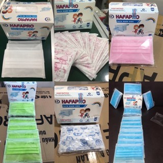 Khẩu trang y tế trẻ em 4 lớp HAFAPRO trơn và in hình