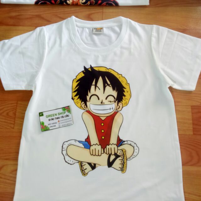 Áo Thun One Piece luffy Chibi cười dễ thương ảnh thật chụp in tại shop