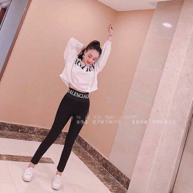 Quần legging gen bụng phối chữ BL