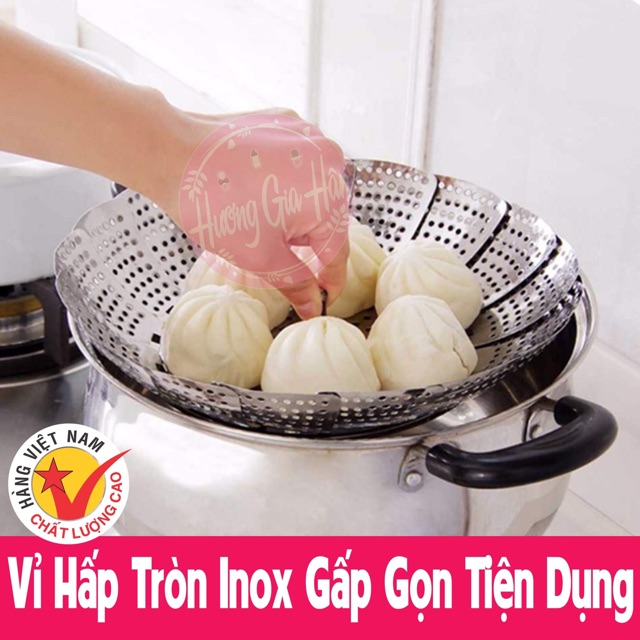 Vỉ Hấp Xôi, Bánh Inox Cao Cấp Đa Năng Gấp Gọn Tiện Dụng Loại Lớn