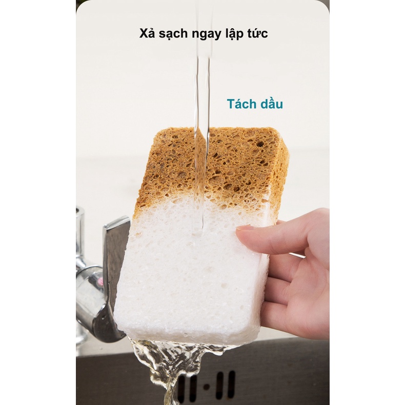 Bông Rửa Bát Khăn Lau Nhà Bếp Miếng Bọt Biển Làm Từ Bột Gỗ