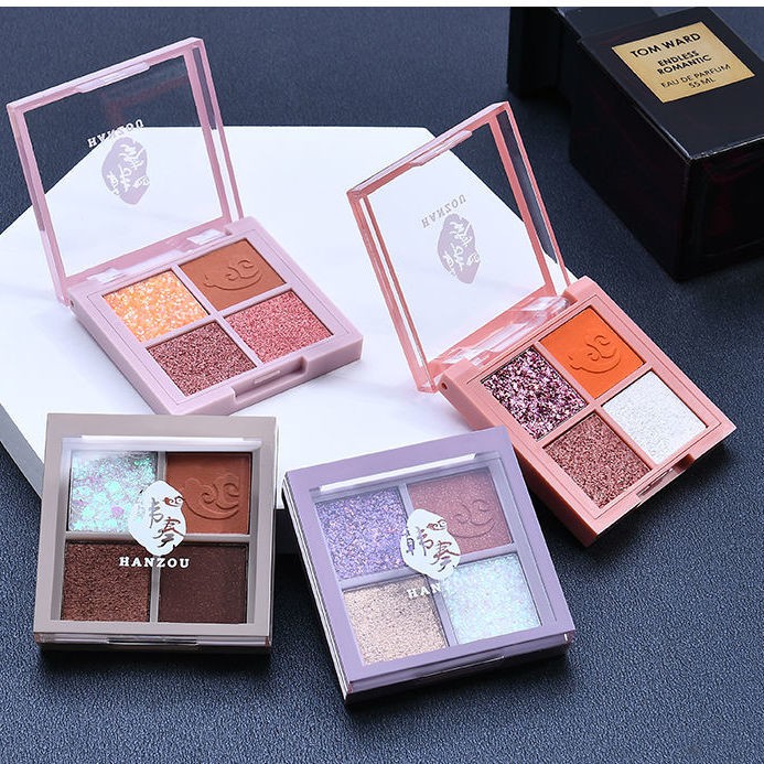 Bảng Phấn Mắt Bóng Lưu vực Exquisite eyeshadow palette does not take off make-up glittering daily pearlescent super glitter powder net red with the same brush cheap student ins