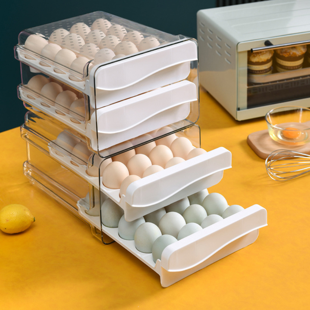 Hộp Nhựa 60 Ngăn Đựng Trứng Trong Tủ Lạnh Giá Đỡ