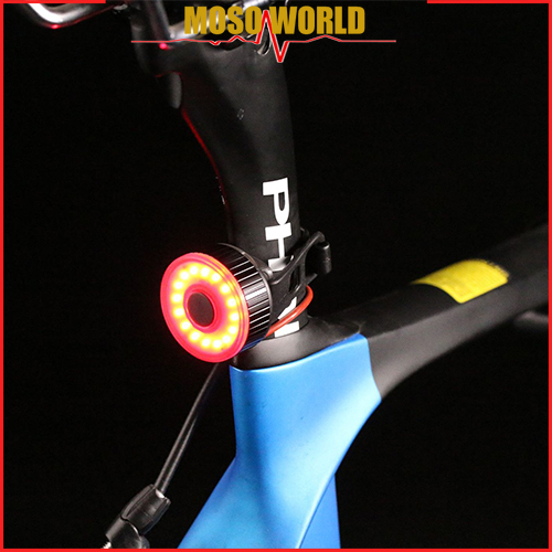 Đèn LED MOSOWORLD tròn gắn đuôi xe đạp có thể sạc USB chống thấm nước giúp cảnh báo an toàn khi đi xe