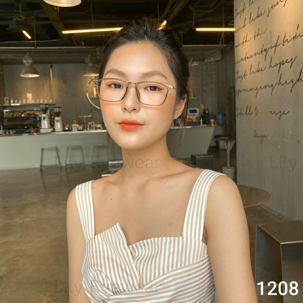 Gọng kính nam nữ Lilyeyewear mắt vuông càng kim loại thanh mảnh nhẹ nhàng 1208 | BigBuy360 - bigbuy360.vn