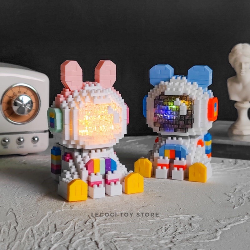 Đồ chơi xếp hình Legogi PHI HÀNH GIA MINI THỎ ANN VÀ ANDY 520 mảnh mô hình lắp ghép thông minh trẻ em