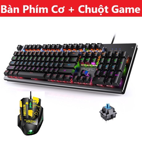 COMBO Bàn Phím Cơ H650 Và Chuột Gaming M416 Cao Cấp, Phím Cơ Chơi Game Có 10 Chế Độ Led Khác Nhau