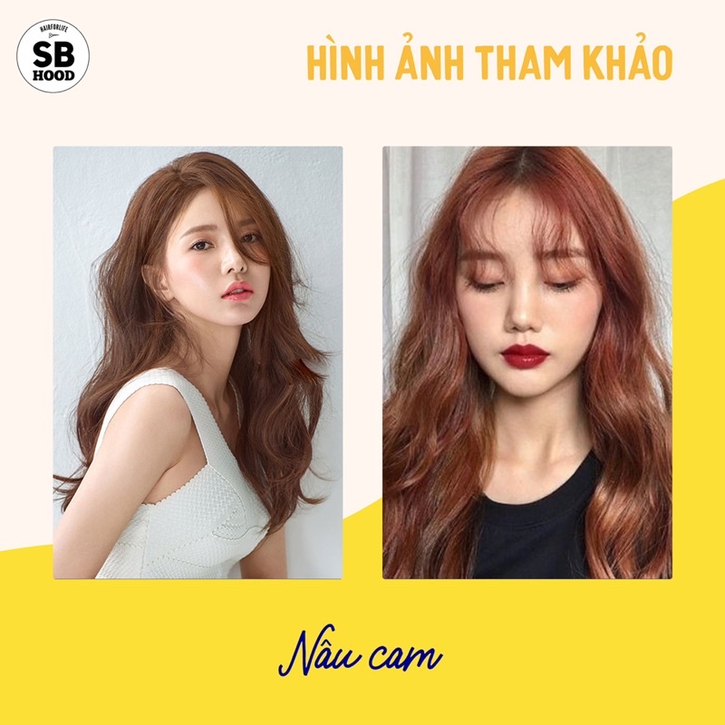 Kem nhuộm tóc màu nâu cam  tặng kèm oxi, bao tay