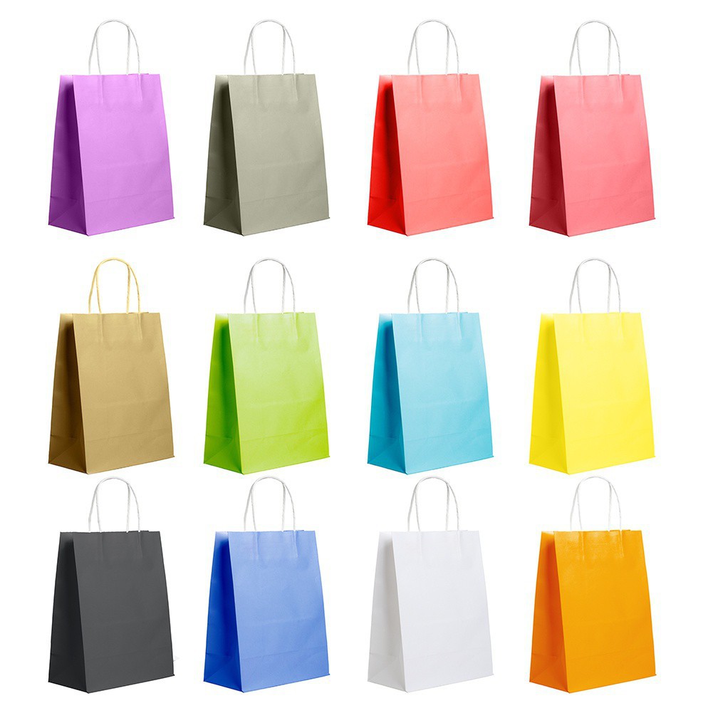 Túi giấy màu trơn đựng quà tặng đồ dùng mua sắm