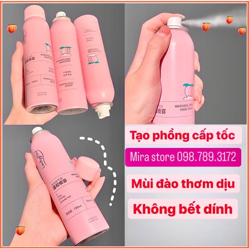 Xịt Gội Đầu Khô Cấp Tốc Mùi Đào Chai Hồng