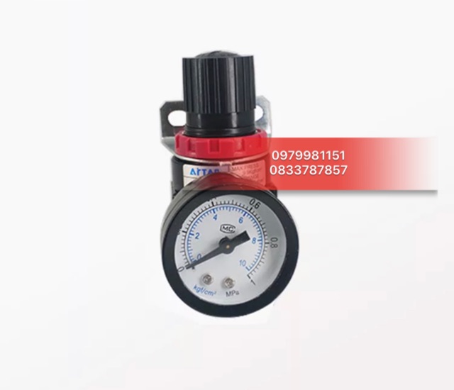 Van điều áp khí nén có đồng hồ + giá treo, van điều khiển áp suất khí AR2000-02