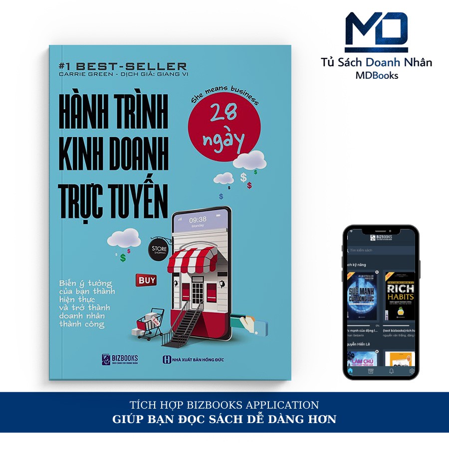 Sách Kinh Tế - Hành Trình Kinh Doanh Trực Tuyến 28 Ngày  - Đọc Kèm Apps - Bizbooks - 8935246927243