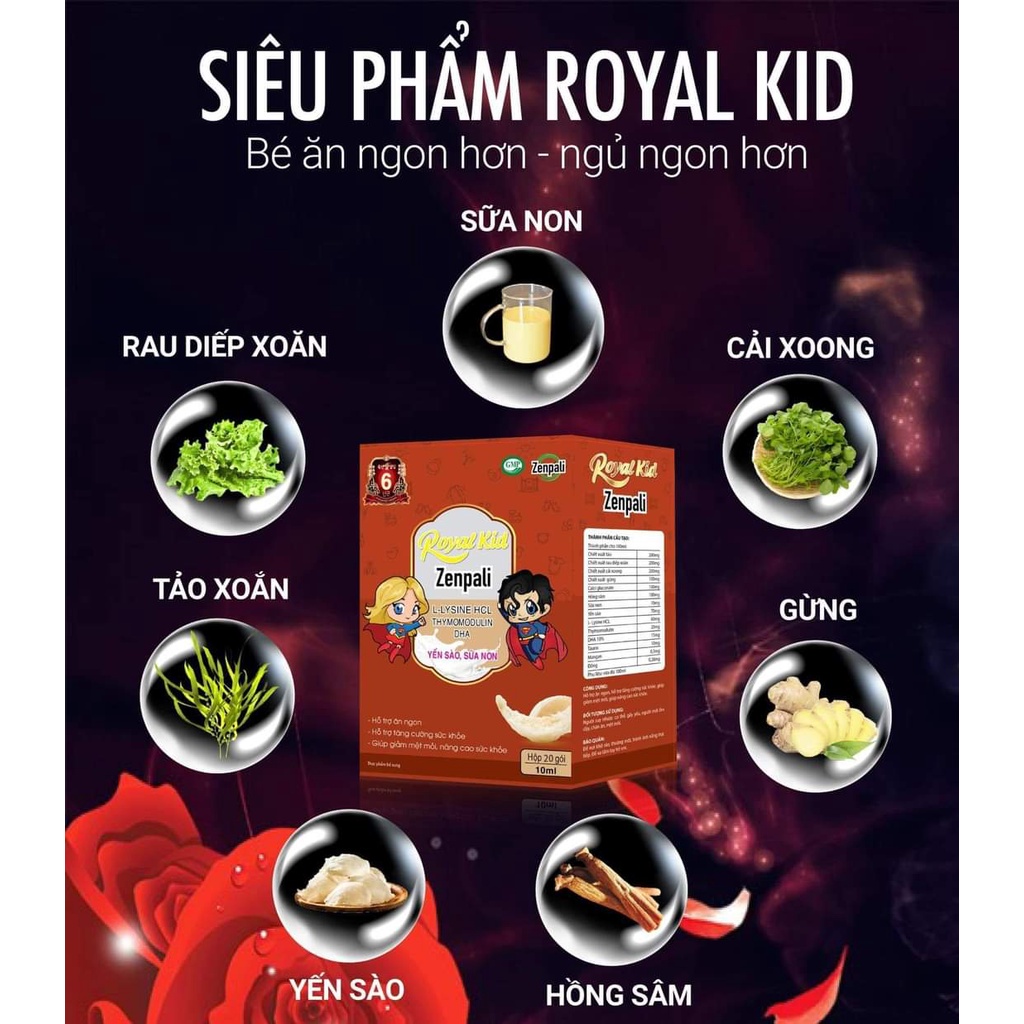 Siro Royal Kid của Zenpali Chính Hãng Siro Ăn Ngon, Giúp Bé Tăng Cân, Tiêu Hoá Tốt, Tăng Cường Đề Kháng, Hết Táo Bón