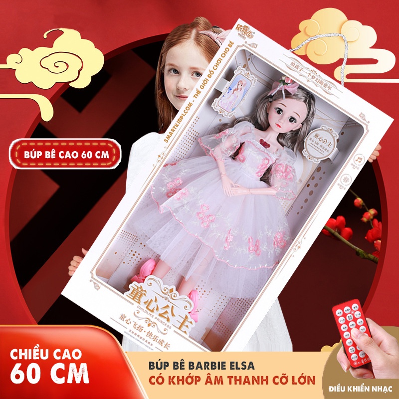 - BÚP BÊ BARBIE ELSA 60CM CÓ KHỚP CỠ LỚN CÓ ÂM THANH, MẮT NHẮM MỞ BÚP BÊ CÔNG CHÚA ĐỒ CHƠI CHO BÉ GÁI