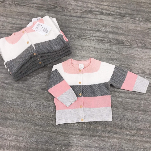 Cardigan len hồng/xanh - HM kid