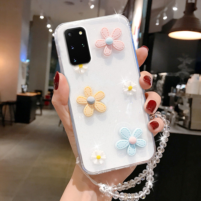 Ốp Lưng Họa Tiết Hoa Cúc 3d Dễ Thương Cho Samsung Galaxy S20 Ultra S20 Plus S20 Fe S10 Lite S10 S9 S8 Plus A91 M80S