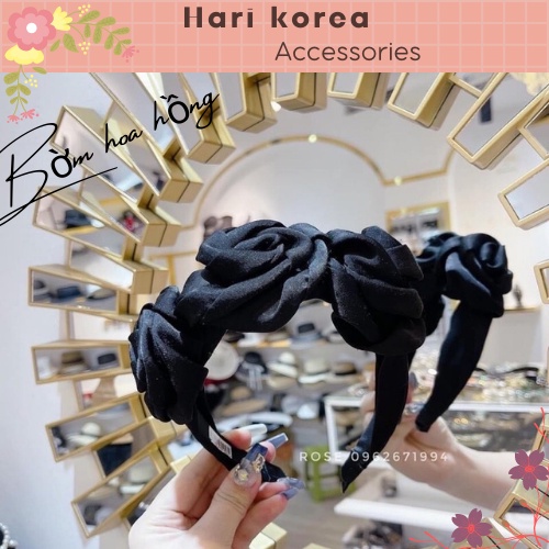 Bờm hoa hồng lụa / Băng đô hoa hồng lụa , phụ kiện tóc nữ sang chảnh, sành điệu - Hari Korea Accessories