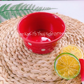 Bát sứ chấm bi cho bé ăn dặm