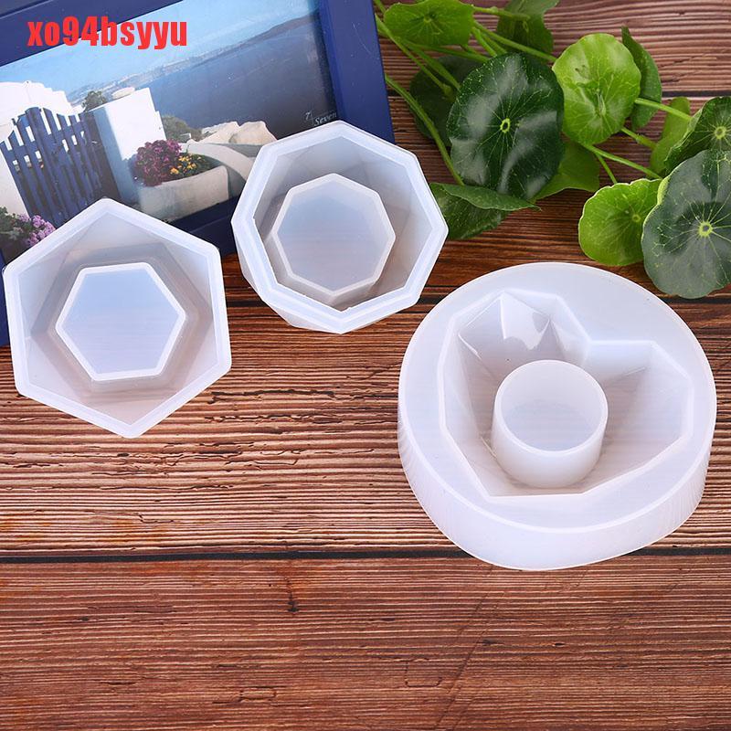 Khuôn Silicon Làm Giá Đỡ Đèn Cầy DIY Hình Chậu Hoa Xo94Bsyu