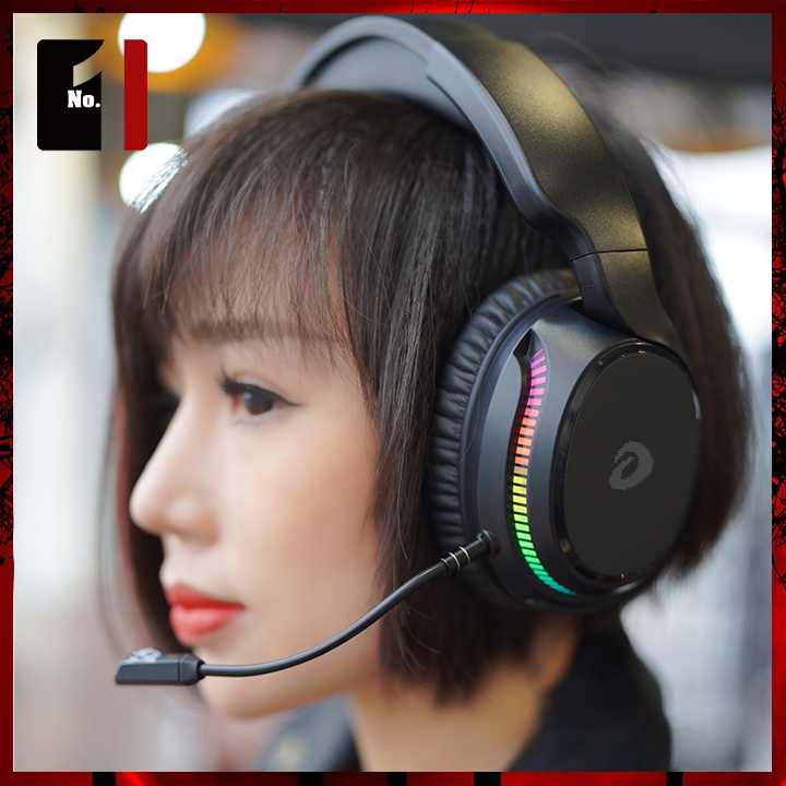Tai Nghe Không Dây Chụp Tai Có Mic LED RGB DareU A710 Wireless Headphone Máy Tính Laptop Pc