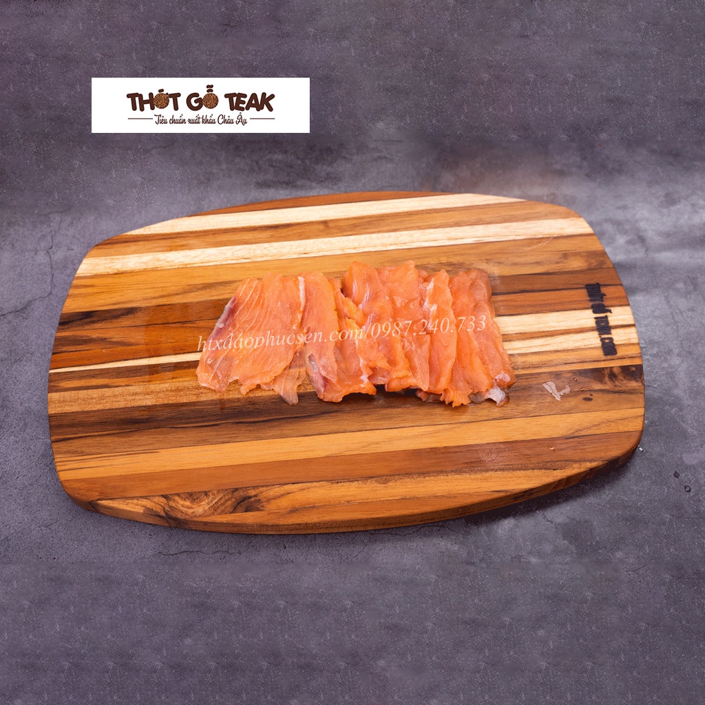 Thớt Gỗ Teak Cao Cấp - Cắt Thái, Trang Trí - 30,5x20,5x1,4cm - OV01