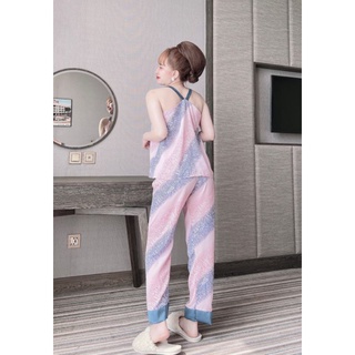 Đồ Bộ Mặc Nhà - Bộ 2 Dây Cổ Yếm Lụa Mango