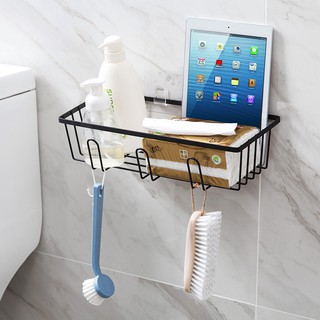 Trang chủ Nội thất Sắt mỹ thuật Đục lỗ Kệ phòng tắm Không đục lỗ Nhà vệ sinh Rổ treo Treo tường Ngăn