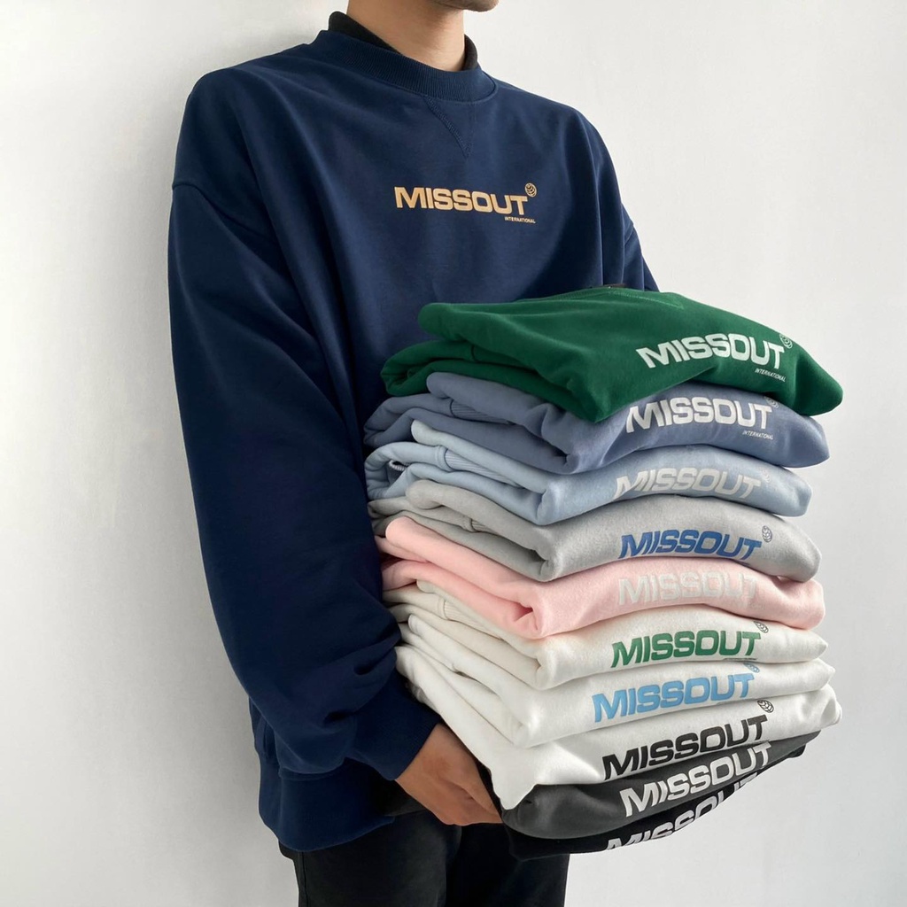 Áo sweater missout unisex nam nữ chất nỉ Cua cotton áo missout tay dài nỉ cua unisex kunshop 1