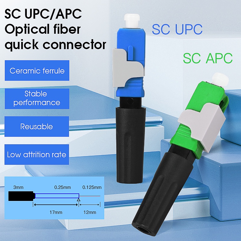 Set 10 Đầu Nối SC UPC / SC / APC Quang Điện Nhanh Ftyco