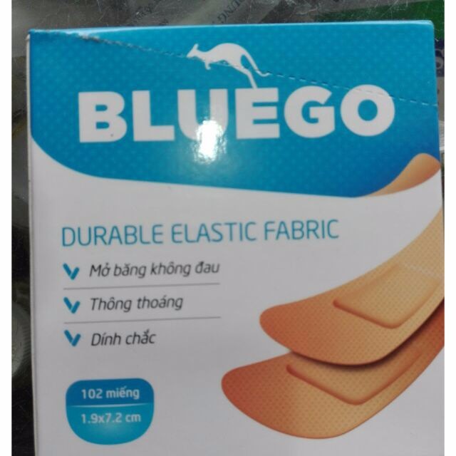 Băng cá nhân BLUEGO hộp 102 miếng