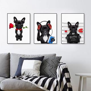 Tranh Treo Tường Trang Trí Nội Thất Hình Chó Bull Xinh Xắn