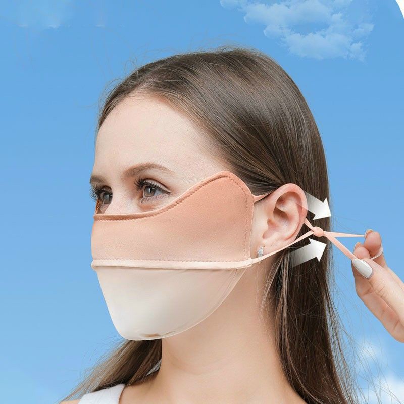 Khẩu trang chống nắng, tia UV 3 chiều bằng vải lụa mát thoáng khí, chống nắng, chống bụi upf 50+, Unisex