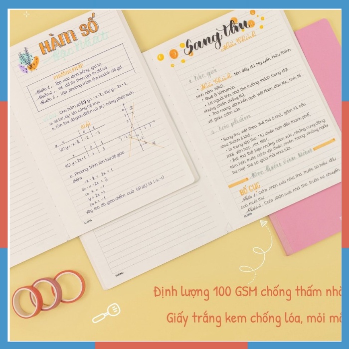 Vở may dán gáy kẻ ngang có chấm Lined 80,120trang, 200 trang B5 100/76; MS: 825,826,827 bìa foodie dễ thương