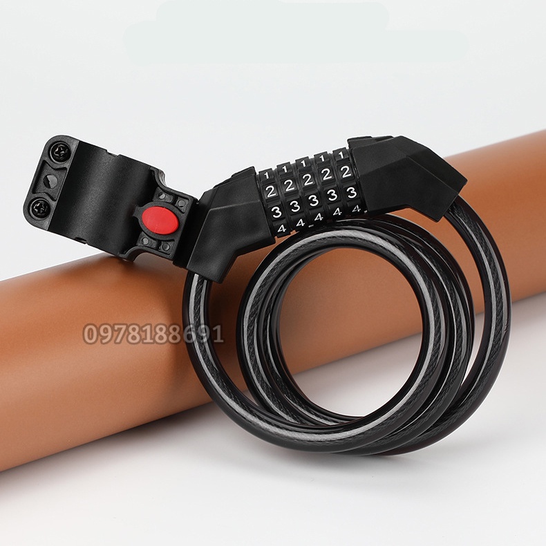 Khóa Dây 5 Số Bằng Cáp Thép Chắc Chắn, Chống Trộm, Bảo Vệ Tài Sản, Độ Bảo Mật Cao M100