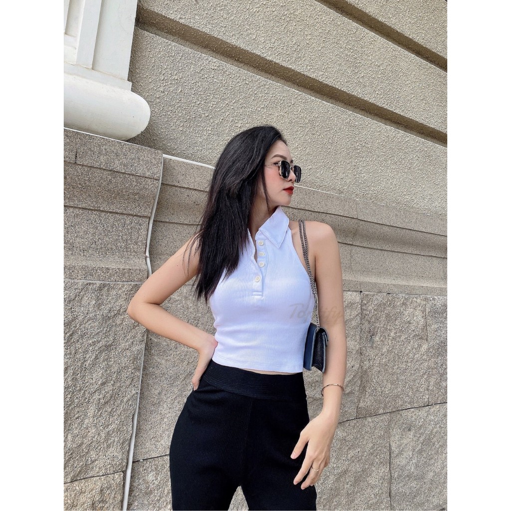 Áo croptop POLO BUTTONTOP [FREESHIP TOÀN QUỐC] | BigBuy360 - bigbuy360.vn