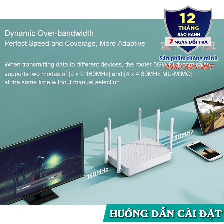 Bộ phát Wifi Router Xiaomi Redmi AX6S băng tần kép - Wifi 6 3200Mbps - hỗ trợ Mesh - kết nối 248 thiết bị | BigBuy360 - bigbuy360.vn