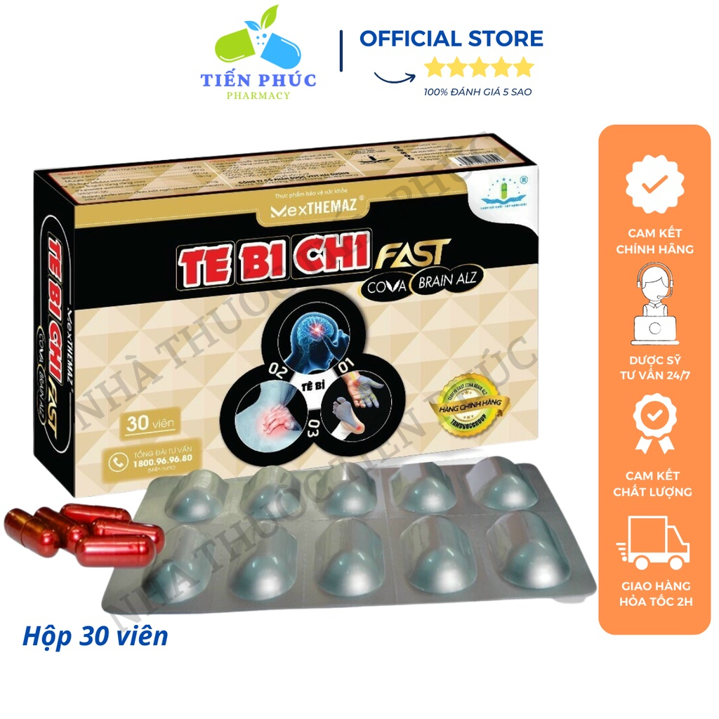 Tê Bì Chi / TEBICHI Brain Alz - Hỗ trợ giảm tê bì chân tay Hộp 30 viên